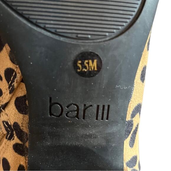 Bar III Women’s Booties Gatlin Block Heel Ankle Leopard Print Fabric Upper 5.5M - Picture 12 of 14